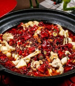 Rana picante estilo Sichuan